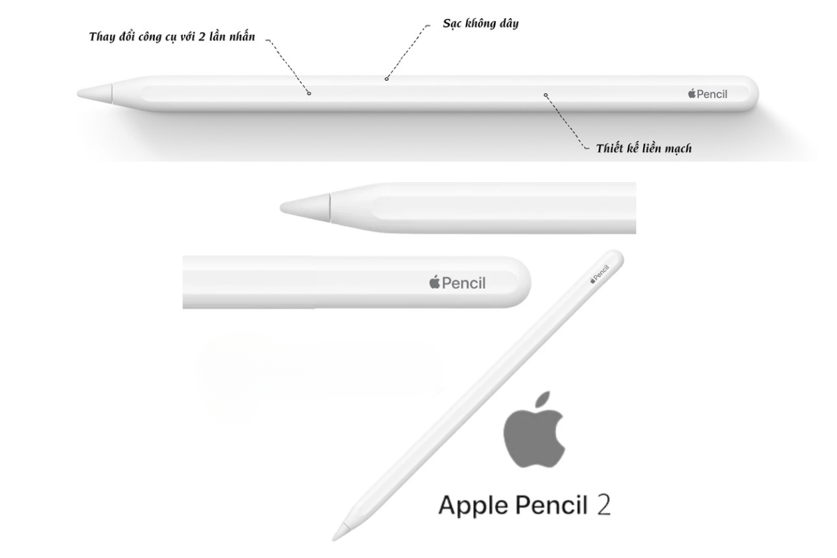 Apple Pencil Gen 2 - Thiết kế tối giản, gắn kết hoàn hảo