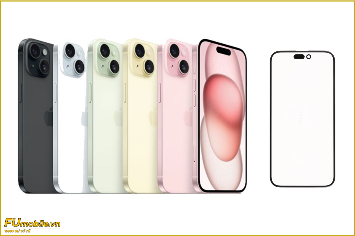 Ép kính iPhone 15 chuẩn đẹp, giá rẻ