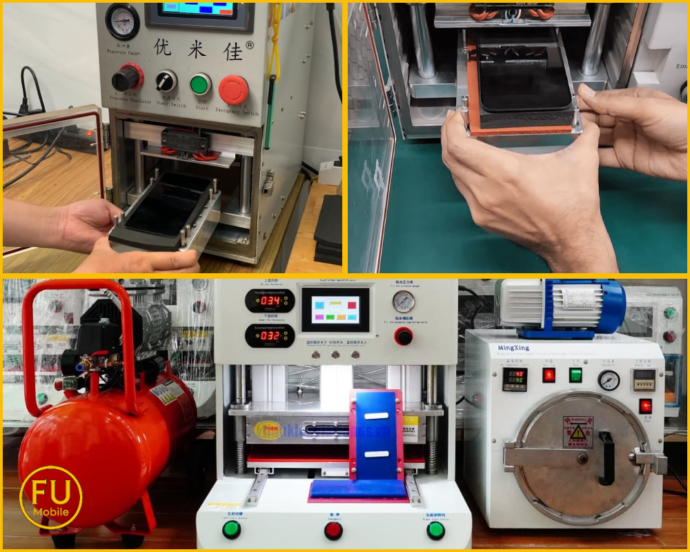 Máy ép kính điện thoại