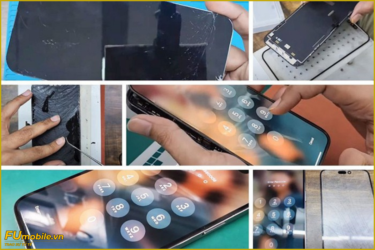 Quy trình ép kính iPhone 14 Pro Max