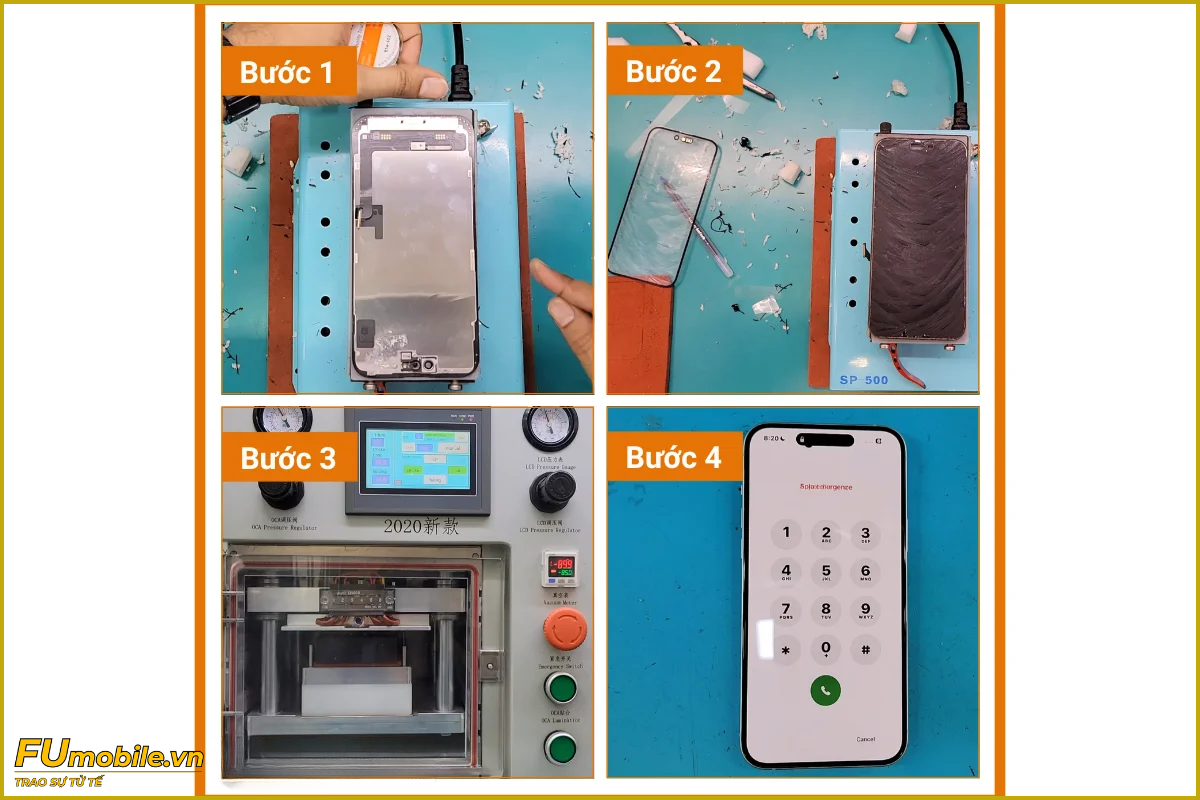 Quy trình ép kính iPhone 15