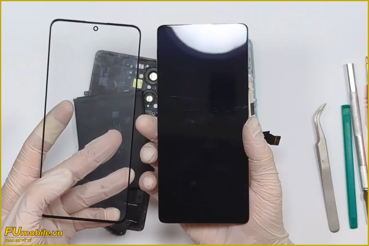 Quy trình ép kính Redmi Note 14 5G