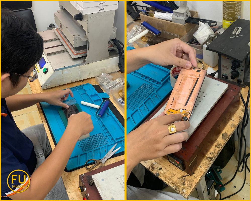 Quy trình ép kính chân không chuyên nghiệp tại FUmobile