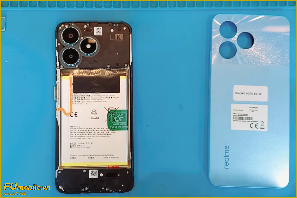 Realme Note 50 pin chai, phù cần thay mới