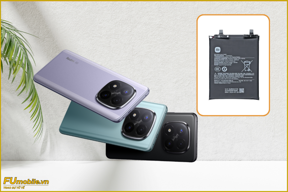 Thay pin Xiaomi Redmi Note 14 Pro Plus 5G chính hãng, lấy ngay